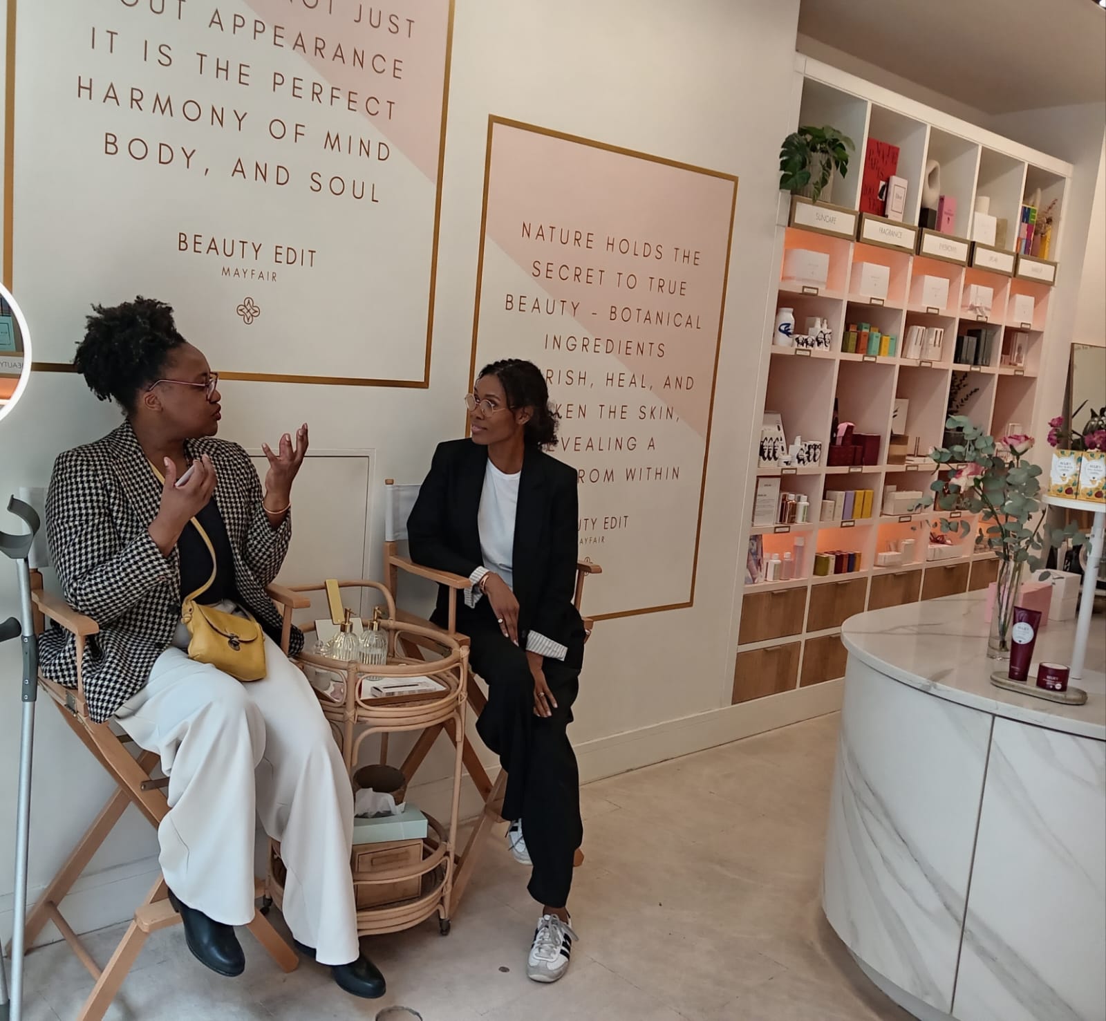 Our UK Business Affiliate/Afro Curl Coach Dawne N. (pictured here on the left) in a client meeting for JAMPRO UK/Ireland Trade Mission in May 2026